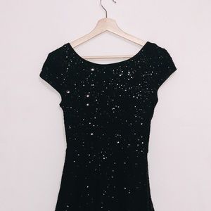 Black Sequined Dress